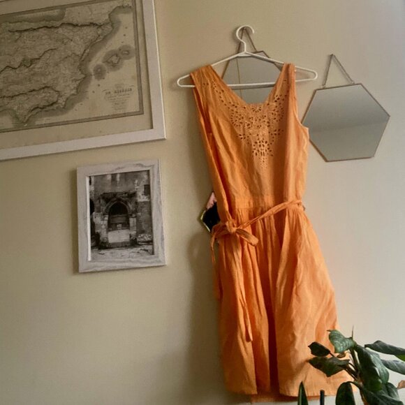 Orange creamsicle A-line summer dress 🍊 🍦 Handmade! - Picture 1 of 6